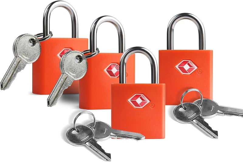 UP Security Luggage Locks TSA Approved Travel Essentials, Small Padlock with Key, TSA Locks for Luggage, Suitcase, Same Keyed Padlock for Bag, Backpack, Purse Zipper, Case, Toolbox, Outdoor Use - Image 1